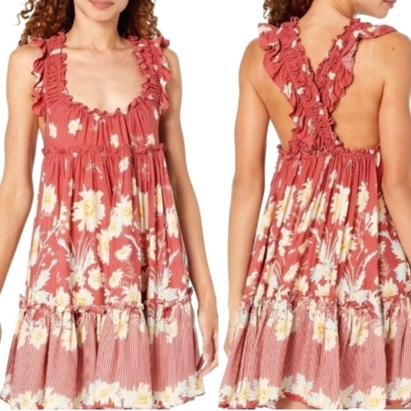 NWT Free People Bali Wild Daisy Slip Dress $88 Size Medium - Picture 1 of 7